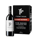 Fontana French Cabernet Sauvignon Wine Kit Ingredients - 6 Gallon DIY Kit - Makes 30 Bottles of Wine