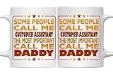 MONIZILUCKY Father's Day Customer Assistant Mug - Most Important Call Me Daddy, 11oz White Ceramic Coffee Mug