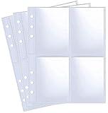 30 Pack 240 Pockets 2.5x3.5” Photocard Sleeves for 6 Ring A5 Binder, Ultra-Clear K-pop Photocard Sleeves, Double-Sided 4 Pocket Photo Pages, Top Loading Photo Sheet Protector for Photos, Trading Cards