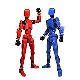 WKSBBTS 2 Sets Funny 13 Action Figure Toy, 13 Action Figure Nova 13 Action Figure Dummy 13 Action Figure,T13 Action Figure 3D Printed Multi Jointed Movable for Son 2SETS RED&Blue