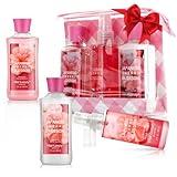 BBlove Cherry Blossom Spa Gift Set, Bath and Body Care Collection,3-Piece Travel Set with Shower Gel, Lotion, Body Mist