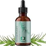 Pure Rosemary Oil for Hair Care - Volumizing Aromatherapy Rosemary Essential Oil for Diffuser Plus Hair Skin and Nail Care - Nourishing Rosemary Hair Oil for Enhanced Shine and Dry Scalp Care (2oz)