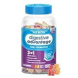 Digestive Advantage Probiotics For Digestive Health, Probiotic Gummies & Vit D, Daily Probiotics For Women &Men Occasional Bloating, Minor Abdominal Discomfort & Gut Health, 80ct Natural Fruit Flavors