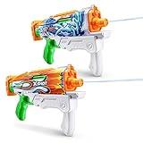 X-Shot Fast-Fill Skins Hyperload (2 Pack) by ZURU, Watergun, Water Blaster Toys, 2 Blasters Total, Fills with Water in just 1 Second! (Flames and Water Splash)