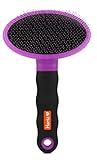 Hartz Groomer's Best Deshedding Slicker Dog Brush, Black/Violet, Dogs