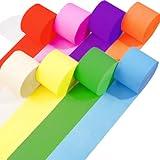 Captain Decor 8 Crepe Paper Streamers Rolls, 656ft Pack of Unique 8 Rainbow Streamers Party Decorations, Birthday Streamers, Party Streamers for Wedding Decoration (1.8 inch x 82 ft/Roll)