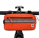 ROYALFAIR Waterproof Bike Bag, Front Handlebar Bag, Kids Handlebar Bag for Bicycles, Mount Bicycle Bag that converts to Crossbody Bag (Orange)