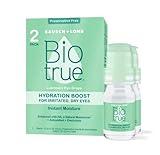 Biotrue Hydration Boost Eye Drops, Preservative Free, Soft Contact Lens Friendly for Irritated and Dry Eyes from Bausch + Lomb, Naturally Inspired, 0.33 FL OZ (10 mL) 2 Count (Pack of 1)