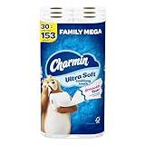 Charmin Toilet Paper Ultra Soft Cushiony Touch, 30 Family Mega Rolls = 153 Regular Rolls