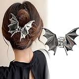 Y2K Gothic Bat Wing Hair Claw Clip - Metal Black Metal, Punk Style for Halloween & Costume Parties, 1Pcs Metal Hair Clip for Thin Thick Hair Punk & Y2K-Style for Updos & Braids