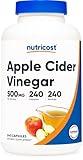 Nutricost Apple Cider Vinegar Capsules 500mg, 240 Vegetarian Capsules - Natural, Vegetarian, GMP, Non-GMO and Gluten Free