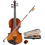 Kcelarec Acoustic Violin, Solid Wood Fiddle with Bow Case Rosin, Stringed Musical Instrument Violin for Beginner Adult Boys Girls Children Kids (Natural, 1/8)