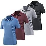 Women's Golf Polo Shirts Lightweight Moisture Wicking Short Sleeve Shirt Quick Dry Athletic Tennis Tops