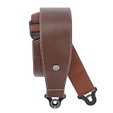 Planet Waves D'Addario Auto Lock Guitar Strap - Acoustic & Electric Accessories - Easy to Use Locking Straps - Uses Existing Buttons - Leather - 3" Width - Brown