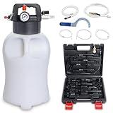 Transmission Fluid Pump Pneumatic Extractor and Dispenser Tool Kit, 8L ATF Fill and Evacuator Oil Can Set with 15PCS ATF Adapters 3PCS 1M Transmission Oil Hose for Garage and Shop Fluid Transfer