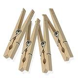 Honey-Can-Do Wooden Clothespins – Heavy-Duty Laundry Clips & Clothes Wood Clips for Crafts, Natural Wood with Strong Grip Clothes Pins, Ideal for Drying & Home Organization, 100 per Pack