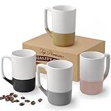 Large Ceramic Coffee Mug Set of 4, 16 oz Tea Cups with Handle, Porcelain Mug for Latte, Hot Tea, Cappuccino, Milk, Cocoa, Microwave & Dishwasher Safe Cups for Men Women Mug Lovers, Housewarming Gift