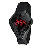 FANMIS LED Digital Fashion Cobra Watch Black Silicone Iron Triangle Dial Sports Wrist Watches (Black)