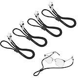 SCWJTF 4PCS Premium Nylon Eyeglass Straps, Adjustable Eyewear Retainers, Anti-slip Eyeglass Chains Lanyard, Sport Sunglass Retainer Holder Strap for Men and Women's, with 2 Pairs Eyeglass Ear Grips