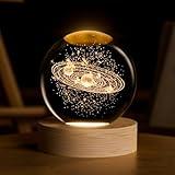 3D Solar System Crystal Ball, 2.4inch Universe Gifts Decorative Quartz Glass Ball, Space Laser Engraved Model Astronomy Decor, Paperweight Physics Display Sculpture Home Decor Crafts for Kids Friends