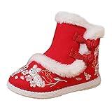 Kids' Shoes Boys Cloth Shoes Children Embroidered Shoes Boys Hanfu Shoes Boots Chinese New Year Cotton (Red, 3 Big Kids)