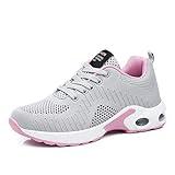 FLARUT Running Shoes Womens Lightweight Fashion Soprt Sneakers Casual Walking Athletic Non Slip(Grey C, EU38)