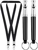 Dog Whistle, 2-Pack Professional Ultrasonic Dog Whistle to Stop Barking, Recall Training, Ultrasonic Silent Dog Whistle Training to Stop Barking Control Devices for Neighbors Dog, with Black Lanyard