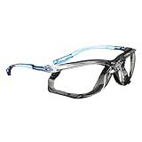 3M Safety Glasses, Virtua CCS, ANSI Z87, Anti-Fog, Clear Lens, Blue Frame, Corded Ear Plug Control System, Removable Foam Gasket