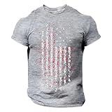 American Flag Shirt for Men Patriotic USA T-Shirt Fashion 4th of July Memorial Day Shirts Striped Star Athletic Top Vacation Apparel Ropa Militar para Hombre Discounts and Coupons