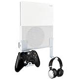 Chanvoo Xbox One S Wall Mount, Steel Wall Mount Stand for Xbox One S with Detachable Controller & Headphone Holder Kit (White)