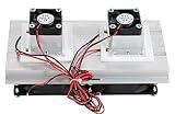 Yrhrol DC 12V DIY Thermoelectric Peltier Refrigeration Cooling System Kit Semiconductor Cooler Heat Sink,2 Cooling Fans, 2 Large Fans and 2 Cold Junction modules