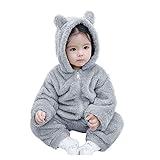 Fleece Baby Bodysuit Infant One Piece Hooded Romper Flannel Zipper Jumpsuit Winter Coat Outfit Suit Infant Fleece Jumpsuit