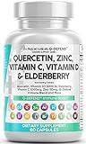 Clean Nutraceuticals Quercetin 1000mg Zinc 50mg Vitamin C 1000mg Vitamin D 5000 IU Bromelain Elderberry - Lung Immune Support Supplement Adults with Artemisinin, Sea Moss, Echinacea, Allergy Relief