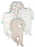 Gerber Unisex Baby 4 Pack Sleep 'N Play Footie Elephants 3-6 Months