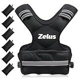 ZELUS Weighted Vest for Men and Women | 4-10lb/11-20lb/20-32lb Vest with 6 Ironsand Weights for Home Workouts | Adjustable Body Weight Vest Exercise Set for Cardio and Strength Training (11-20 lb.)