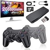 4K Wireless Retro Game Stick Console 20000+ Classic Video TV Games, Retro Stick Built in 9 Emulators Plug and Play Video Games for TV