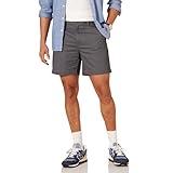 Amazon Essentials Men's Classic-Fit 7" Chino Shorts, Charcoal, 34