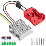 18V to 12V Step Down Converter for Milwaukee M18 Power Wheel Battery Adapter DC 12V 20A 240W Buck Converter Regulator with 30A Fuse & Wire Terminal