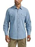 Wrangler Authentics mens Long Sleeve Classic Woven Button Down Shirt, Light Chambray, XX-Large US