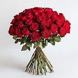 GlobalRose Fresh Cut Red Roses - 100 Roses Fresh Flowers Bouquet - Real Flowers Fresh Bouquet for Mother's Day, Birthday, Anniversary, Bridal Shower, or Home Decor - Fresh Cut Flowers Delivery Gift