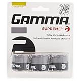 GAMMA Sports Supreme Overgrip for Tennis, Pickleball, Squash, Badminton, and Racquetball Racquets, 3-Pack, Grey