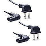 Replacement TV Power Cord, Ancable 2-Pack 12-Feet Right Angled 2-Prong to L-Shaped Figure 8 C7 Power Cable for Wall-Mouted LED LCD TV