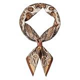 Hymeiluely 27.5 Inches Square Silk Feeling Neck Scarf for Men Necktie Silk Bandanas Pocket Square Cowboy Scarves (D-Gold)