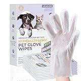 Pet Cleaning Glove Bathing Wipes for Dogs and Cats, Deodorizing No-Rinse Grooming Wipes for Paws, Body, and Butt, Perfect for Pet Dry Cleaning, Daily Care and Travel, Hypoallergenic, Unscented, 8 Pcs