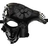 Ubauta Steampunk Metal Cyborg Venetian Mask, Masquerade Mask For Halloween Costume Party/Phantom Of The Opera/Mardi Gras Ball