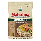 Mahatma Organic Brown Rice, 2-Pound Bag of Rice, Microwave Rice in 20 Minutes or Cook on Stovetop in 1 Hour