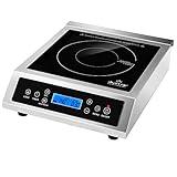 Duxtop Professional Portable Induction Cooktop, Commercial Range Countertop Burner, 1800 Watts Induction Burner with Sensor Touch and LCD Screen, P961LS/BT-C35-D, Silver/Black