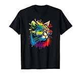Rainbow Flag Gay Pride Lgbtq Watercolor Cat T-Shirt