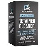 Retainer Cleanser Tablets Invisalign Cleaner, Removes Odors Discoloration Stains and Plaque 4 Month Supply Denture Cleansers Retainers Mouth Guards Denture Bath Mint by M3 Naturals