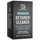 M3 Naturals Retainer Cleanser Tablets Invisalign Cleaner FSA HSA Approved Remove Odors Discoloration Stains and Plaque 4 Month Supply Denture Cleansers Retainers Mouth Guards Denture Bath Mint